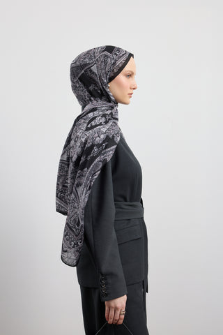Cotton Scarf Flow Black
