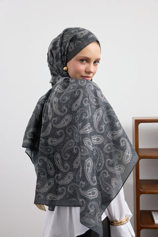 Cotton Scarf Lune Smoke