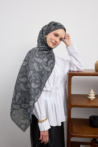 Cotton Scarf Lune Smoke