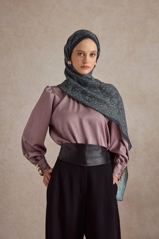 Cotton Scarf Lune Silver