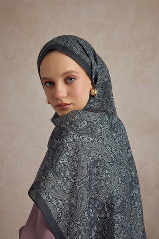 Cotton Scarf Lune Silver