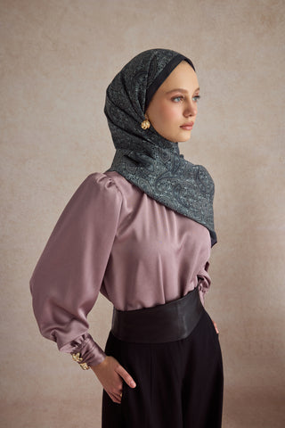 Cotton Scarf Lune Silver