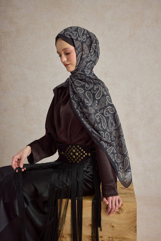 Cotton Scarf Lune Brown