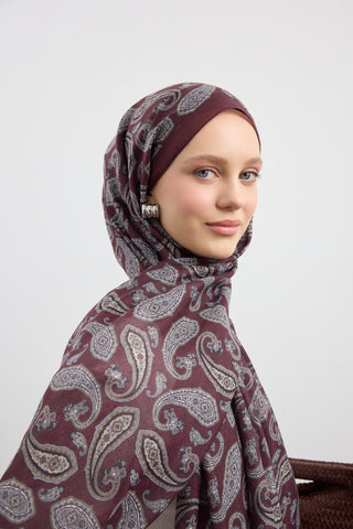 Cotton Scarf Lune Plum