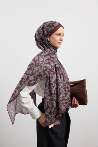 Cotton Scarf Lune Plum