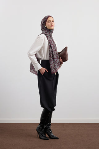 Cotton Scarf Lune Plum