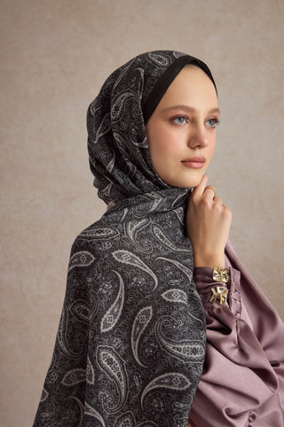 Cotton Scarf Lune Plum Purple