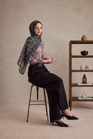 Cotton Scarf Lune Plum Purple