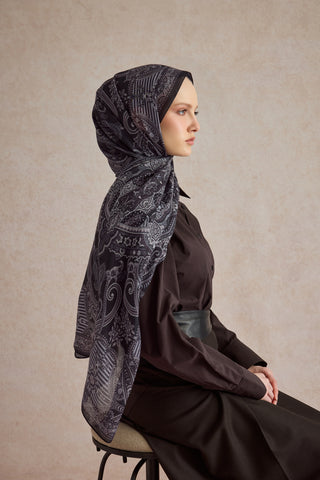 Cotton Scarf Shadow Dark Purple