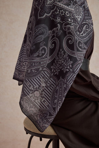 Cotton Scarf Shadow Dark Purple