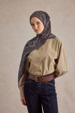 Cotton Scarf Shadow Plum