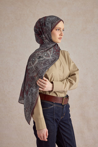 Cotton Scarf Shadow Plum