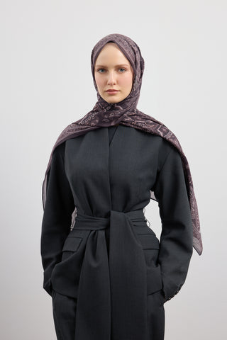 Cotton Scarf Shadow Plum Purple