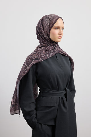 Cotton Scarf Shadow Plum Purple