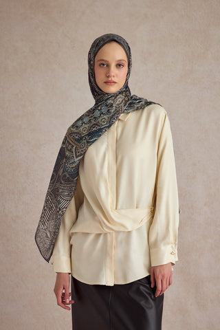 Cotton Scarf Shadow Olive