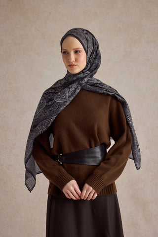 Cotton Scarf Shadow Black