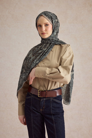 Cotton Scarf Shadow Mink