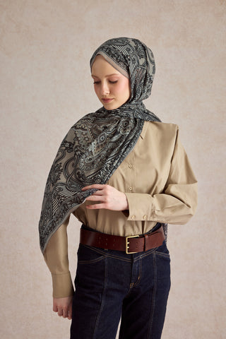 Cotton Scarf Shadow Mink