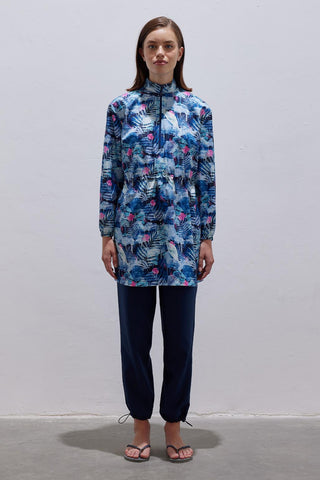 Parachute Waist Gathered Modest Swimwear Set Black