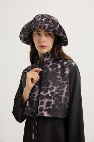 Parachute Animal Print Tie-Waist Modest Swimwear Set Leopard