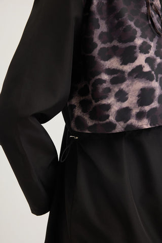 Parachute Animal Print Tie-Waist Modest Swimwear Set Leopard
