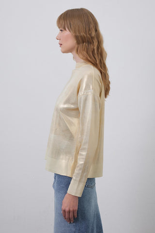 Bright Print Fine Knit Sweater Gold