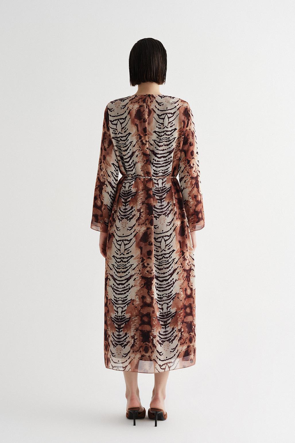 Patterned Long Dress Animal