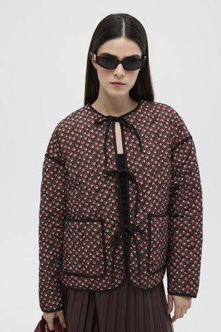 Patterned Midi Quilted Coat Chirpy