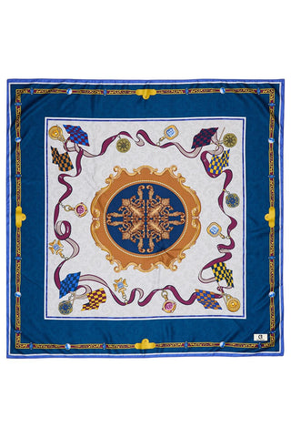 Patterned Twill Silk Square Scarf Emily