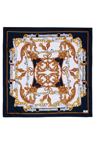 Patterned Twill Silk Square Scarf Monika
