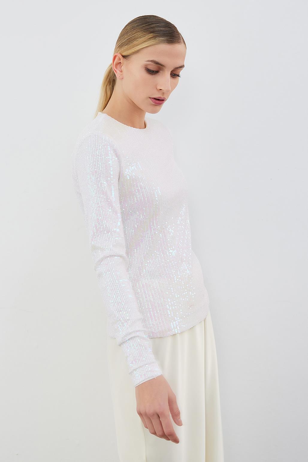 Sequin Embroidered Blouse Hologram