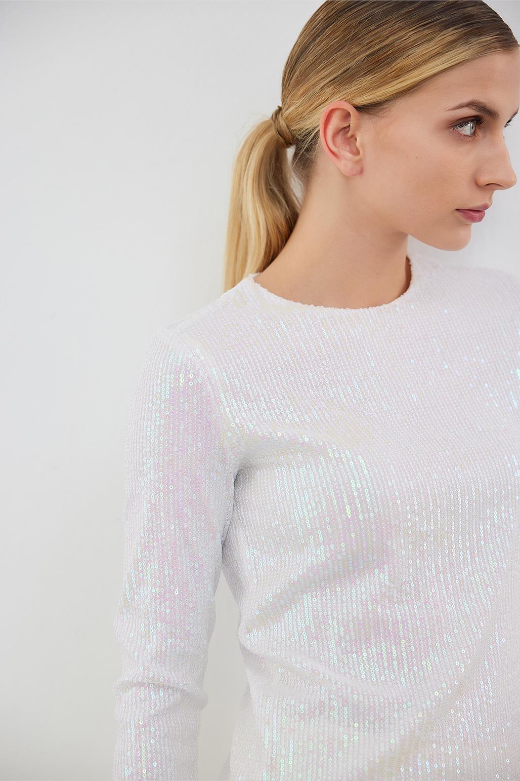Sequin Embroidered Blouse Hologram