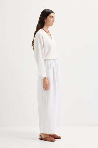 Pleated Pocket Linen Trousers Camel
