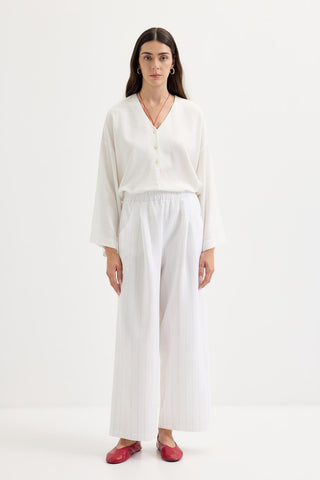 Pleated Pocket Linen Trousers Gray