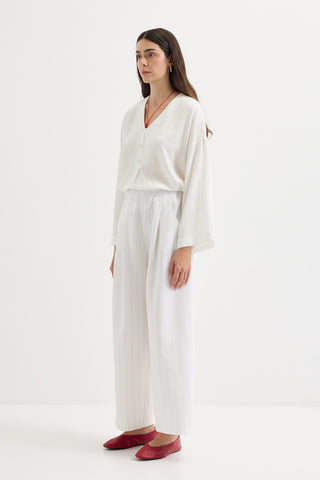 Pleated Pocket Linen Trousers Gray