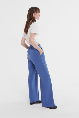 Pleated Palazzo Pants Indigo