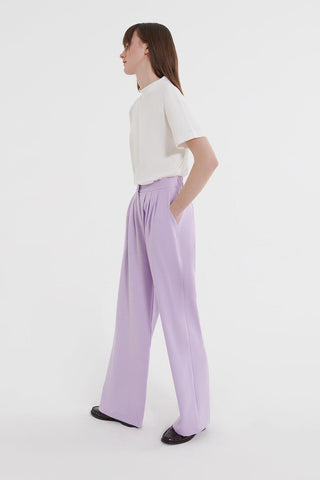Pleated Palazzo Pants Lilac