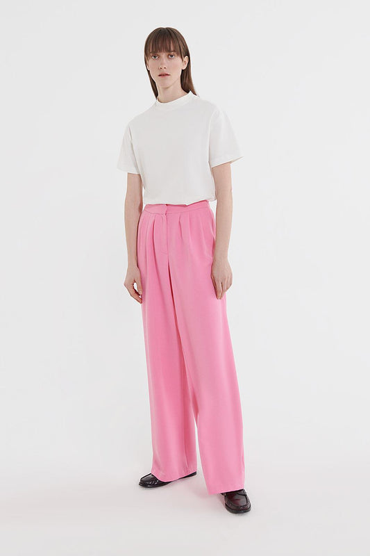 Pleated Palazzo Pants Pink