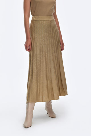Pleated Knitted Skirt Mink