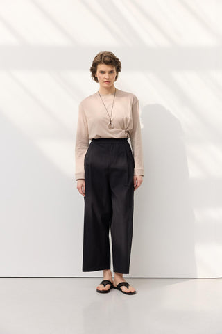 Pleated Pocket Trousers Black