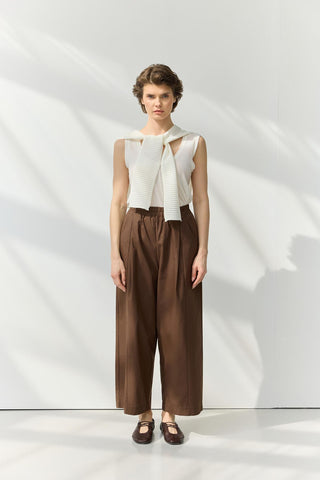Pleated Pocket Trousers Brown