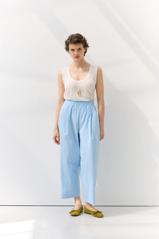 Pleated Pocket Trousers Light Blue