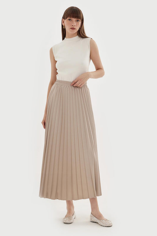 Polina Pleated Skirt Mink