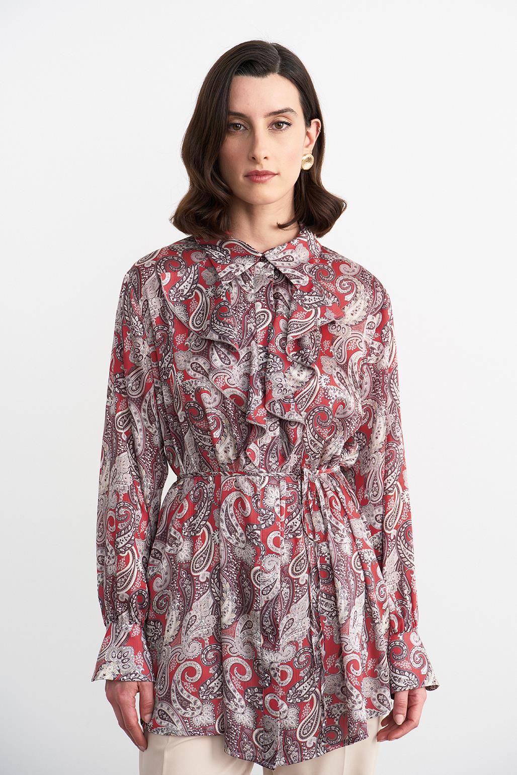 Polly Patterned Shirt Red