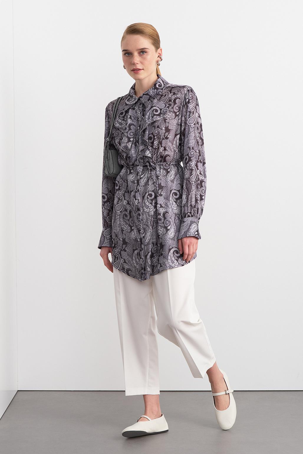 Polly Patterned Shirt Black