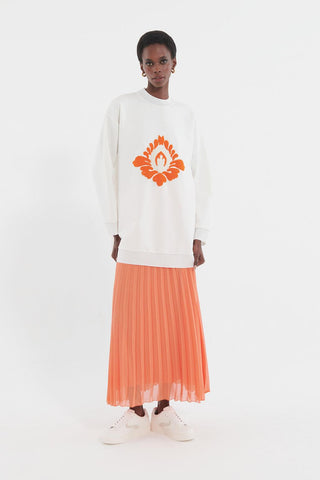 Embroidered Sweatshirt Ecru
