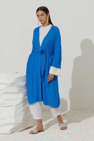 Garnish Tassel Kimono Blue