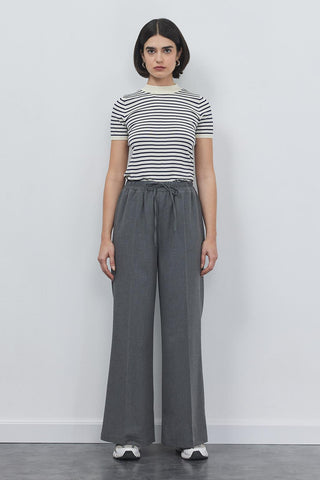 Relaxed Fit Elastic Loose Trousers Anthracite