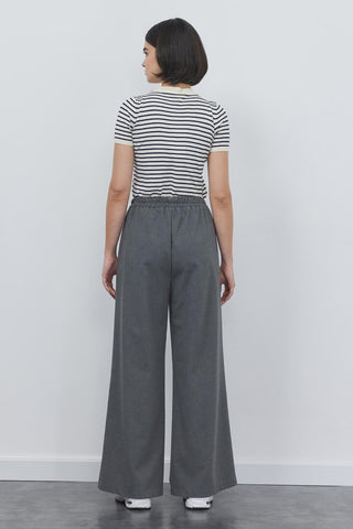 Relaxed Fit Elastic Loose Trousers Anthracite