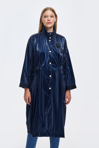 Relaxed Fit Trench Navy Blue